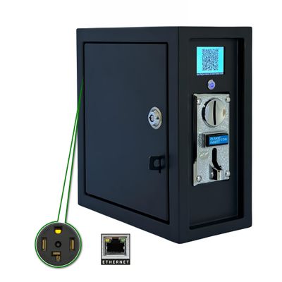 Sintron ST-005 220V Ethernet Edition LCD Coin & Mobile Payment for Apple Pay Paypal Operated Timer Control Power Box with NEMA 14-30R 4 Prong for Vending Machine, Shoe Polishers, Washing Machines