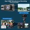 1080P Dual Dash Camera for Car Front and Inside Dashcam Car Security Video Recorder,170Wide Angle Vehicle Cam,WDR,G-Sensor,2 IPS Screen,Loop Recording,Night Vision (Dual Dash Cam with 32G Card) view 3