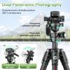 ULANZI JJ06 GlideGo Carbon Fiber Video Tripod, Dual 360 Pan Head, 73.6 inch Max Height, 11 lb Load, Quick Release Plate view 3