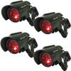 Solar Powered Dummy Fake Security Camera Bullet CCTV Surveillance with Simulated LED Realistic Red Flashing Light and Security Warning Sticker Decal Indoor Outdoor, 4 Pack view 1
