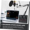 BESPORTBLE 1 Set Professional Live Sound Card Mixer with USB Connectivity for Mobile and Computer Condenser Microphone Kit for Streaming and Recording Easy Setup Voice Change Options view 2