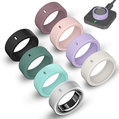 8 Pack Ultra-Thin Cover Compatible with Oura Ring Gen 4/4 Ceramic/Gen 3 Horizon/Heritage/Ultrahuman, Support Charging with Cover on, Anti-Scratch Elastic Silicone Rings Protector Accessories Men Women