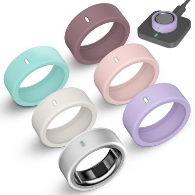 6 Pack Ultra-Thin Cover Compatible with Oura Ring Gen 4/4 Ceramic/Gen 3 Horizon/Heritage/Ultrahuman, Support Charging with Cover on, Anti-Scratch Elastic Silicone Rings Protector Accessories Men Women