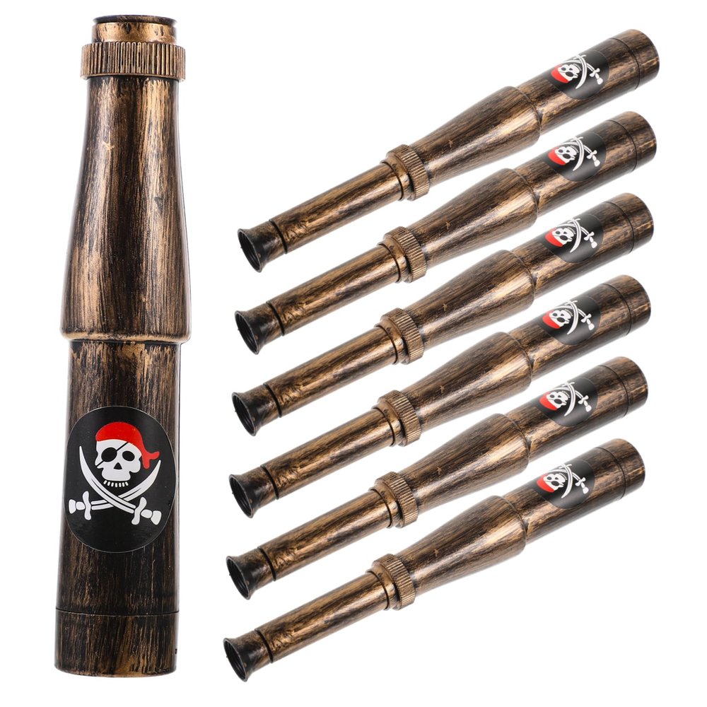 HANABASS 6pcs Portable Pirate Telescopes Retractable for Theme Parties Cosplay and Carnival Decorations Lightweight and Design for Teens