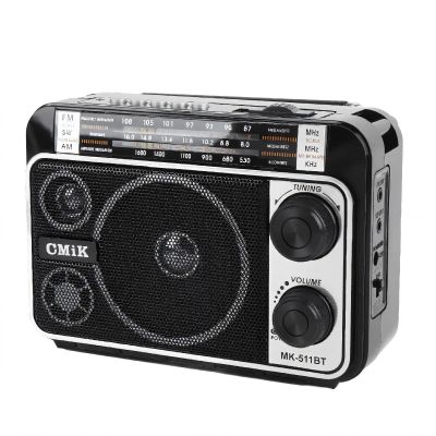 Portable AM FM SW Radio Player, Speaker, Compact and Lightweight for Fishing, Camping, Music Playback with USB, TF Card (US Plug)