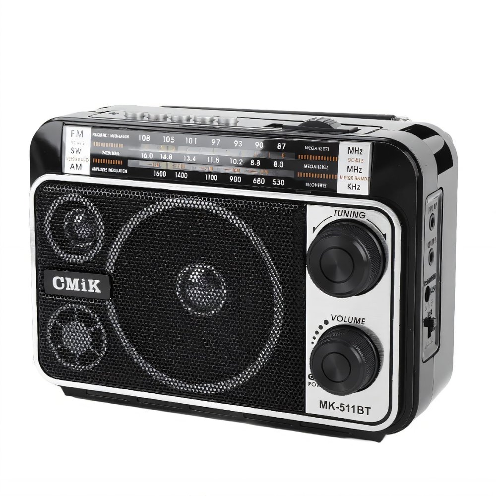 Portable AM FM SW Radio Player, Speaker, Compact and Lightweight for Fishing, Camping, Music Playback with USB, TF Card (US Plug)