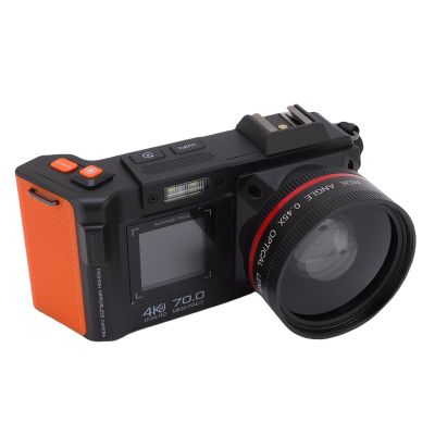 4K Digital Camera, 50X Zoom 70MP Video Camcorder Auto Focus with Double Screen and Flash for Photography, Portable Wide Angle Selfie Cameras for Travel (Black)