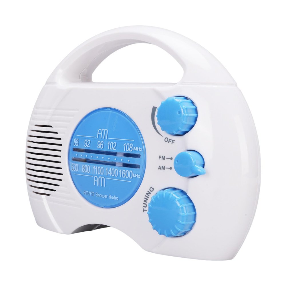 Shower Radio Water Proof, Adjustable Volume Portable AM FM Bathroom Radio Mini Shower Speaker for Home, Hot Tub, Bathroom, Easy Tuning