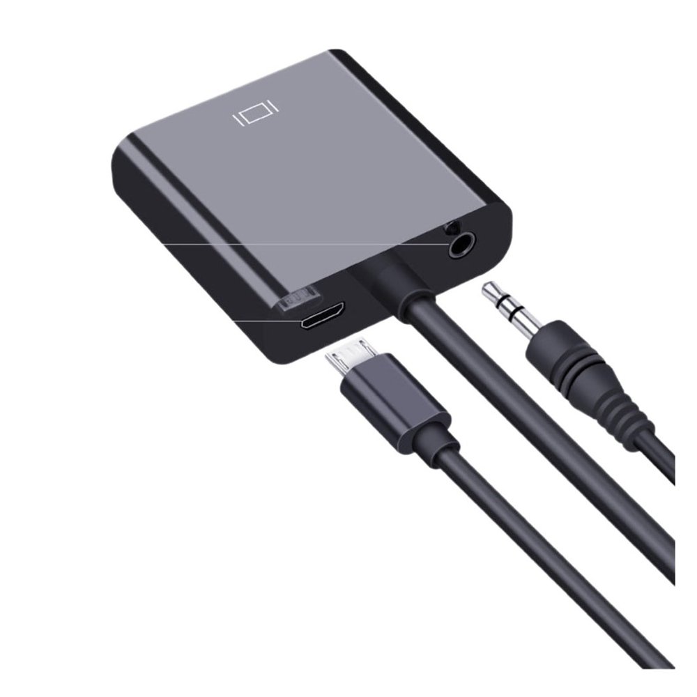 LINGQE HD 1080P HDMI to Converter Cable with 3.5mm Ja-ck Power Supply Port Adapter for Desktop PC Projector P;S/4 TV BoxNote(with Audio USB Power)