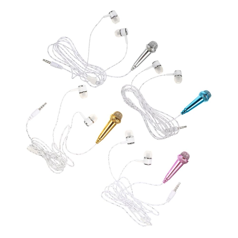 BESPORTBLE 4pcs Microphone Small Portable Phone Microphone for Singing Podcasting Interviews Video Blogging Easy to Use Smartphone