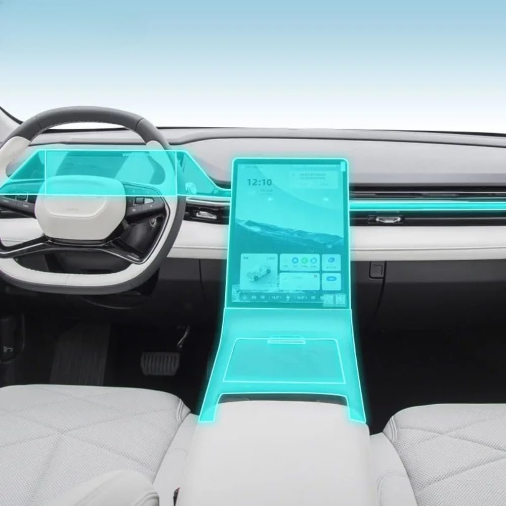 Kaecad Car Interior Film Dashboard Piano Board Shift Center Console Anti-Scratch Transparent TPU Protection Film Accessoriesfor Geely Galaxy L6 X1 (GPS Navigation Film)