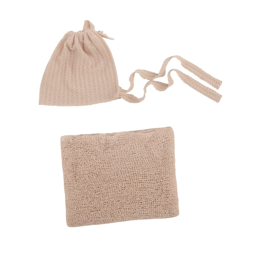 BESPORTBLE 1 Set Blanket with Hat Newborn Swaddle Photography Prop Soft and Breathable Blanket for