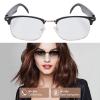 AI Translation Glasses V5.3 Built in Mic Speaker Polarized Translator Glasses with Magnetic Lenses 150 Languages Gold Frame for International Travel Business Negotiations view 4