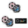 Fusion MS-RA770 Apollo Source Unit w/ (2 Pair) Clarion CMSP-651RGB-SWG Premium 6.5-inch Coaxial Marine Speakers with Built-in RGB Illumination (Includes White & Gray Sport Grilles) view 1