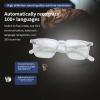 Translation Glasses, with 100 Languages Real Time Translation Device, Multifunctional Smart Glasses for Men Women (White) view 3