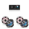 Fusion MS-RA210 Source Unit w/Clarion (2 Pair) CMSP-651RGB-SWG Premium 6.5-inch Coaxial Marine Speakers with Built-in RGB Illumination (Includes White & Gray Sport Grilles) view 1