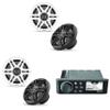 Fusion MS-RA70 Source Unit w/ (2 Pair) Clarion CMS-651-SWB 6.5-inch Coaxial Marine Speakers (Includes White & Black Sport Grilles) view 1