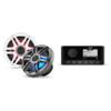 Fusion MS-RA60 Source Unit w/Clarion CMSP-651RGB-SWG Premium 6.5-inch Coaxial Marine Speakers with Built-in RGB Illumination (Includes White & Gray Sport Grilles) view 1