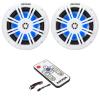 KICKER 51KM604WL KM 6.5" 150 Watts Max Power 4 ohms RGB LED Marine Coaxial Speakers (Pair) Bundle Combo with Marine LED Controller view 1