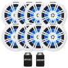 KICKER 51KM604WL KM 6.5" 150 Watts Max Power 4 ohms RGB LED Marine Coaxial Speakers (4 Pairs) view 1