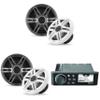 Fusion MS-RA70 Source Unit w/ (2 Pair) Clarion CMSP-651-SWG Premium 6.5-inch Coaxial Marine Speakers (Includes White & Gray Sport Grilles) view 1