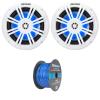 KICKER 51KM604WL KM 6.5" 150 Watts Max Power 4 ohms RGB LED Marine Coaxial Speakers (Pair) Bundle Combo 50 Feet 16 Gauge Speaker Wire view 1