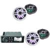 Fusion MS-RA70 Source Unit w/ (2 Pair) Clarion CMSP-771RGB-SWG Premium 7.7-inch Coaxial Marine Speakers with Built-in RGB Illumination (Includes White & Gray Sport Grilles) view 1