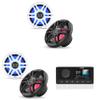 Fusion MS-RA210 Source Unit w/Clarion (2 Pair) CMS-651RGB-SWB 6.5-inch Coaxial Marine Speakers with Built-in RGB Illumination (Includes White & Black Sport Grilles) view 1
