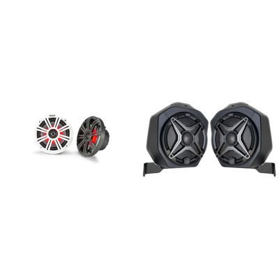 Kicker 45KM654L 6.5" LED Marine Speakers Bundled with Rear Speaker Pods Compatible with 2021-2025 Bronco 2-Door