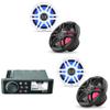 Fusion MS-RA70 Source Unit w/ (2 Pair) Clarion CMS-651RGB-SWB 6.5-inch Coaxial Marine Speakers with Built-in RGB Illumination (Includes White & Black Sport Grilles) view 1