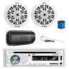 Pyle PLCDBT65 Bluetooth Marine Stereo AM/FM CD Stereo Receiver, Radio Cover, 2X 6.5 200 Watt Peak Full Range 2-Way Waterproof Audio Speakers w/Wire, Long Range Antenna view 1