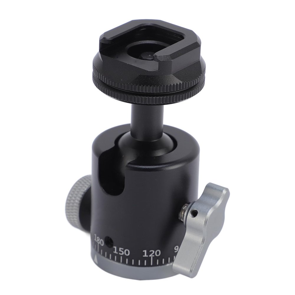 Akozon Tripod Ball Head Mount Adapter 360 Degree Rotation Monopod Cellphone Aluminum Alloy Ball Head Mount