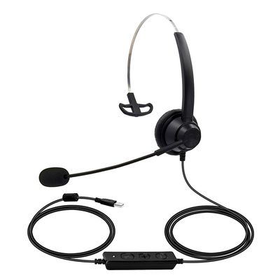 AMAKO USB Headset with Mic:Single Sided Office Gaming Headphone for PC Laptop,Volume Control and Mute