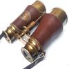 6-Inch Antique Solid Brass Binocular with Brown Leather and Adjustable Strap  Nautical Vintage Design for Travel, Bird Watching & Collectors, view 1