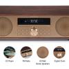 Crosley CR3501A-MA Fleetwood Retro Alarm Clock FM Radio and CD Player with Stereo Bluetooth Speakers, Mahogany view 2