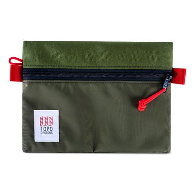 Topo Designs Accessory Bags, Travel Organizer Accessories for Smaller Items, Durable Storage Pouch, 3 Sizes, Fully Lined Pack Cloth (Medium, Olive/Olive)