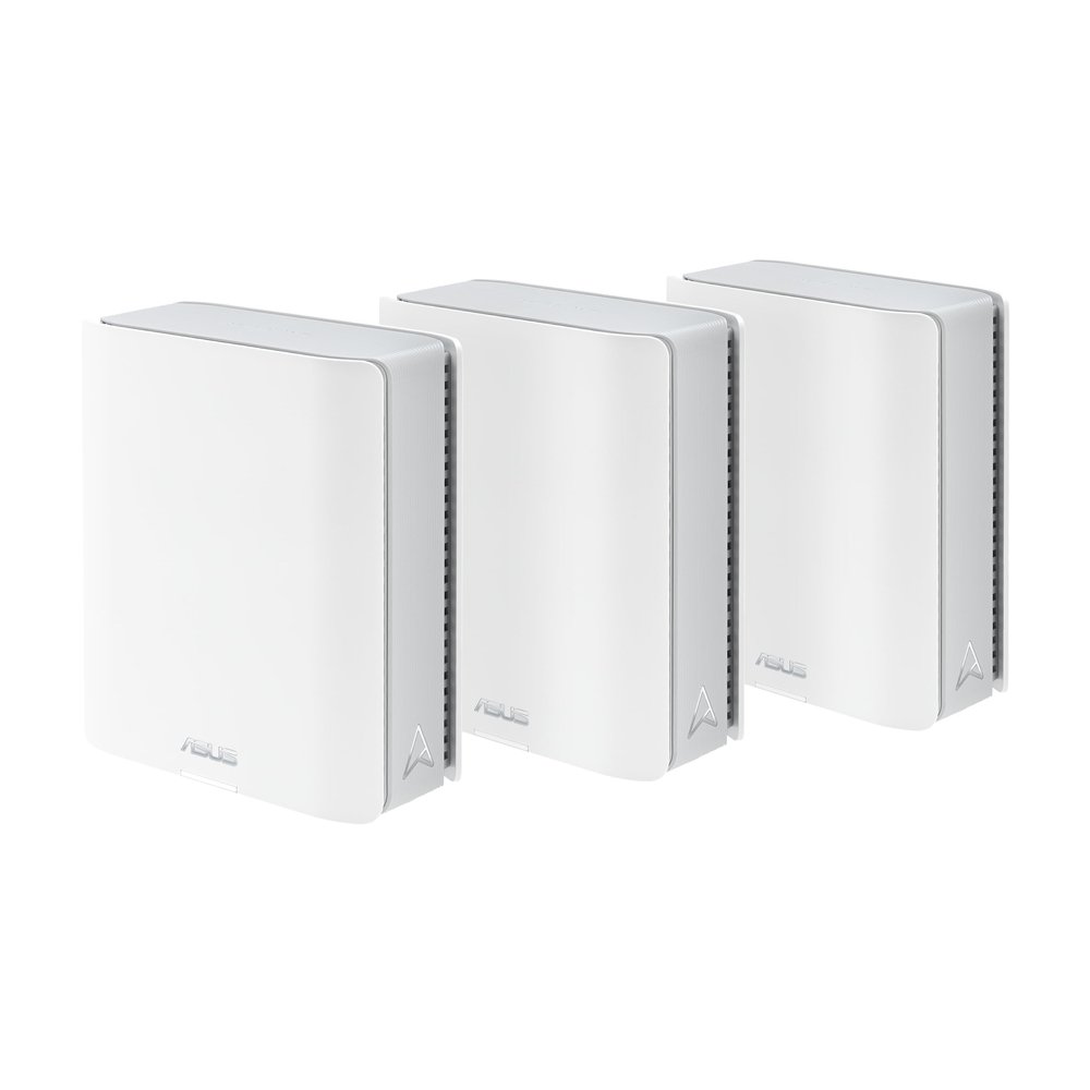 ASUS ZenWiFi BT8 (3-Pack) Tri-Band WiFi 7 Mesh, 14 Gbps, 8850 sq.ft, Dual 2.5G Ports, Smart Home Master SSIDs, 4G & 5G Mobile Tethering (Renewed)