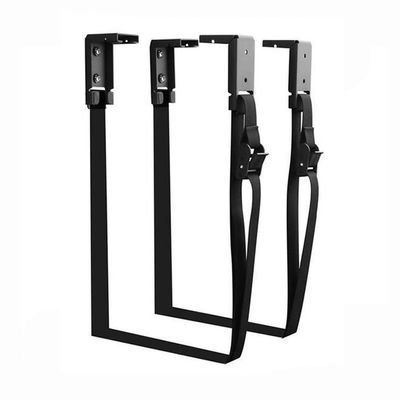 VHDY85KA Office Under Desk CPU Holder Mount Wall Mount Desktop PC Tower Stand, Adjustable Straps PC Host Mount Bracket Sturdy Metal PC Case Carrier, Black Accessories