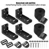 VHDY85KA Office Under Desk CPU Holder Mount Wall Mount Desktop PC Tower Stand, Adjustable Straps PC Host Mount Bracket Sturdy Metal PC Case Carrier, Black Accessories view 2
