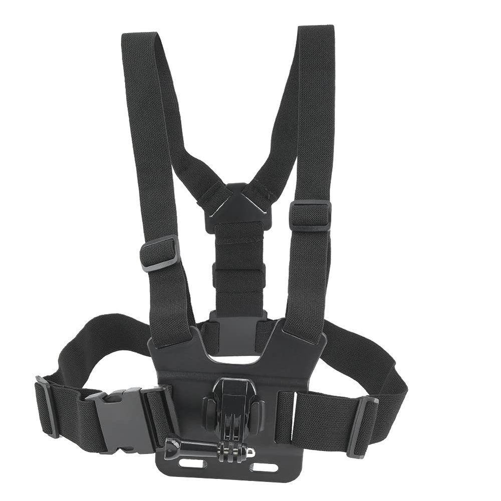 ZJchao Action Camera Chest Mount Adjustable Plastic & Elastic Strap with J Shape Hook for Secure Fit and Easy Attachment