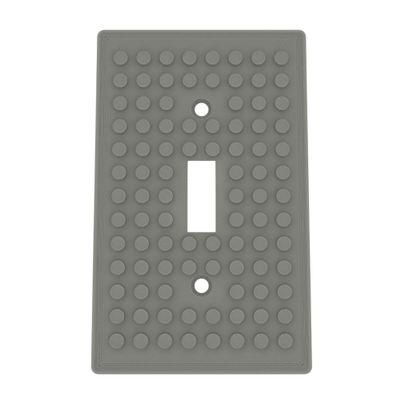 Building Brick Light Switch Cover Plate - Compatible with Standard Construction Blocks (Gray)