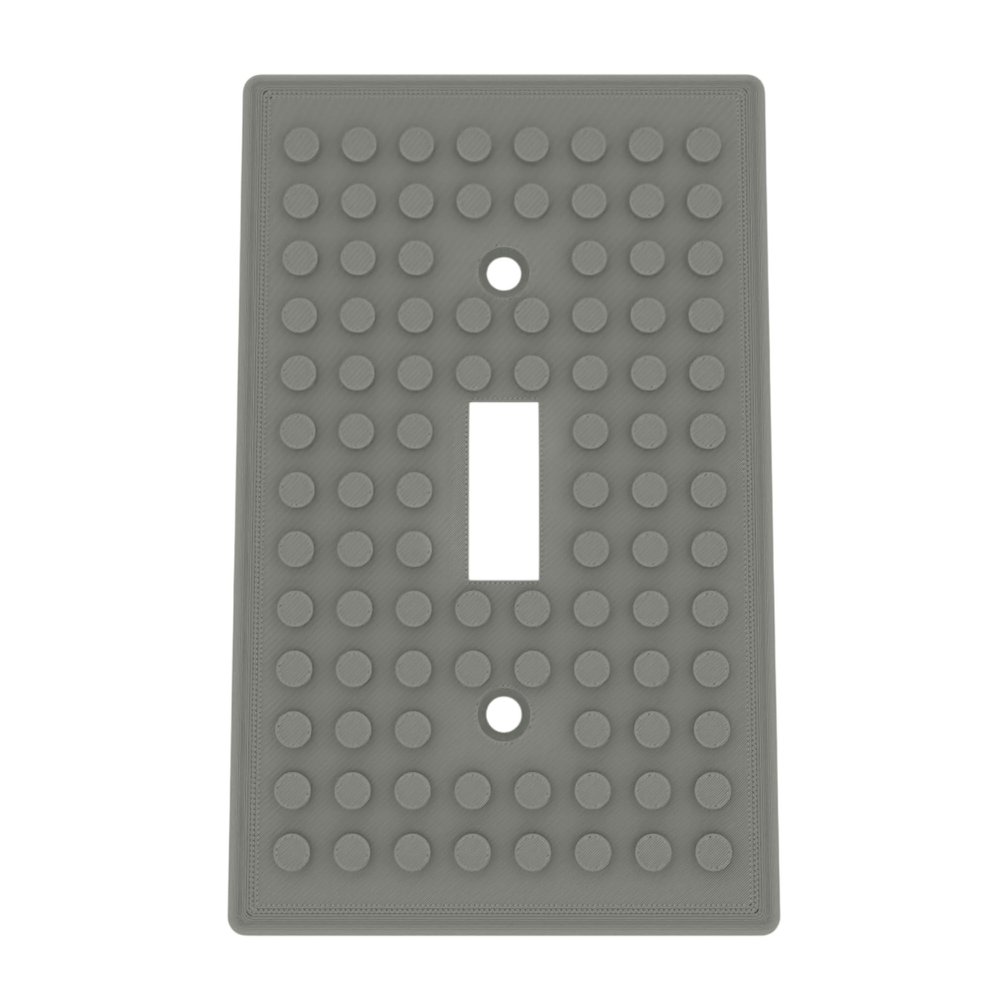 Building Brick Light Switch Cover Plate - Compatible with Standard Construction Blocks (Gray)