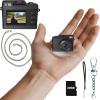 Mini Keychain Camera, Mini Digital Camera, 1080P Retro Camera with 32GB Card, Wide Angle Lens, LED Flash Light, Nostalgic Photos, Great Gift Idea, Black (Black)