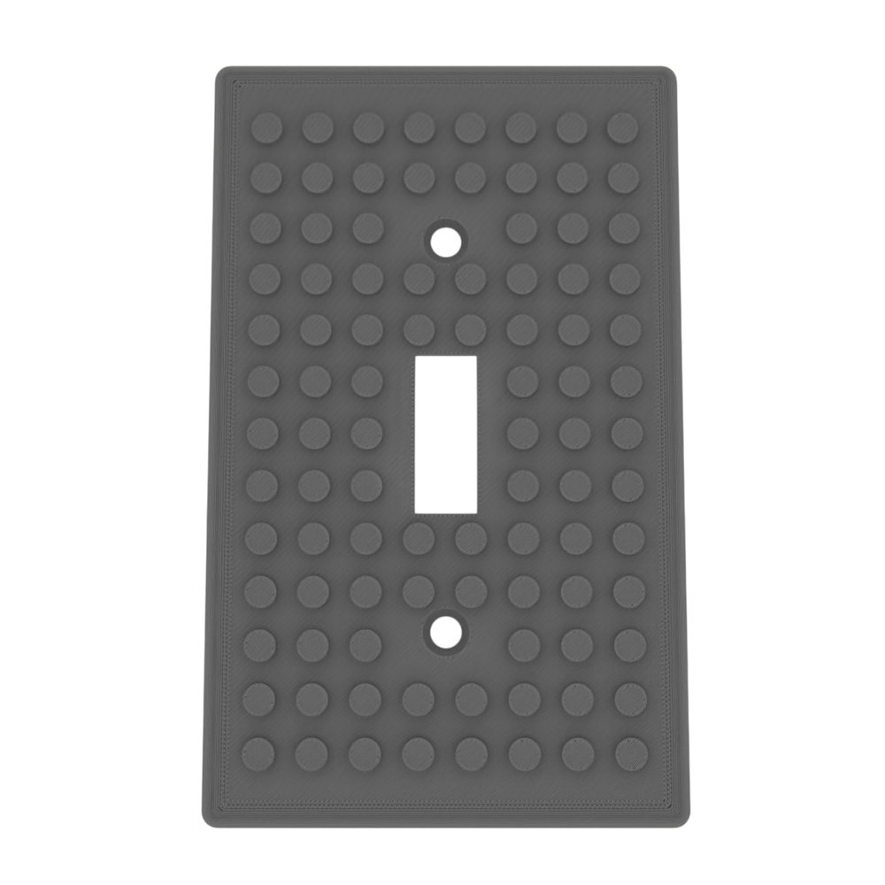 Building Brick Light Switch Cover Plate - Compatible with Standard Construction Blocks (Dark Gray)