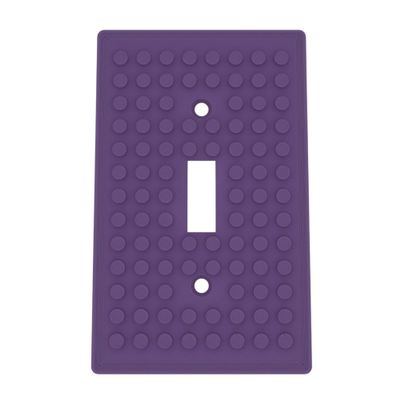 Building Brick Light Switch Cover Plate - Compatible with Standard Construction Blocks (Indigo Purple)