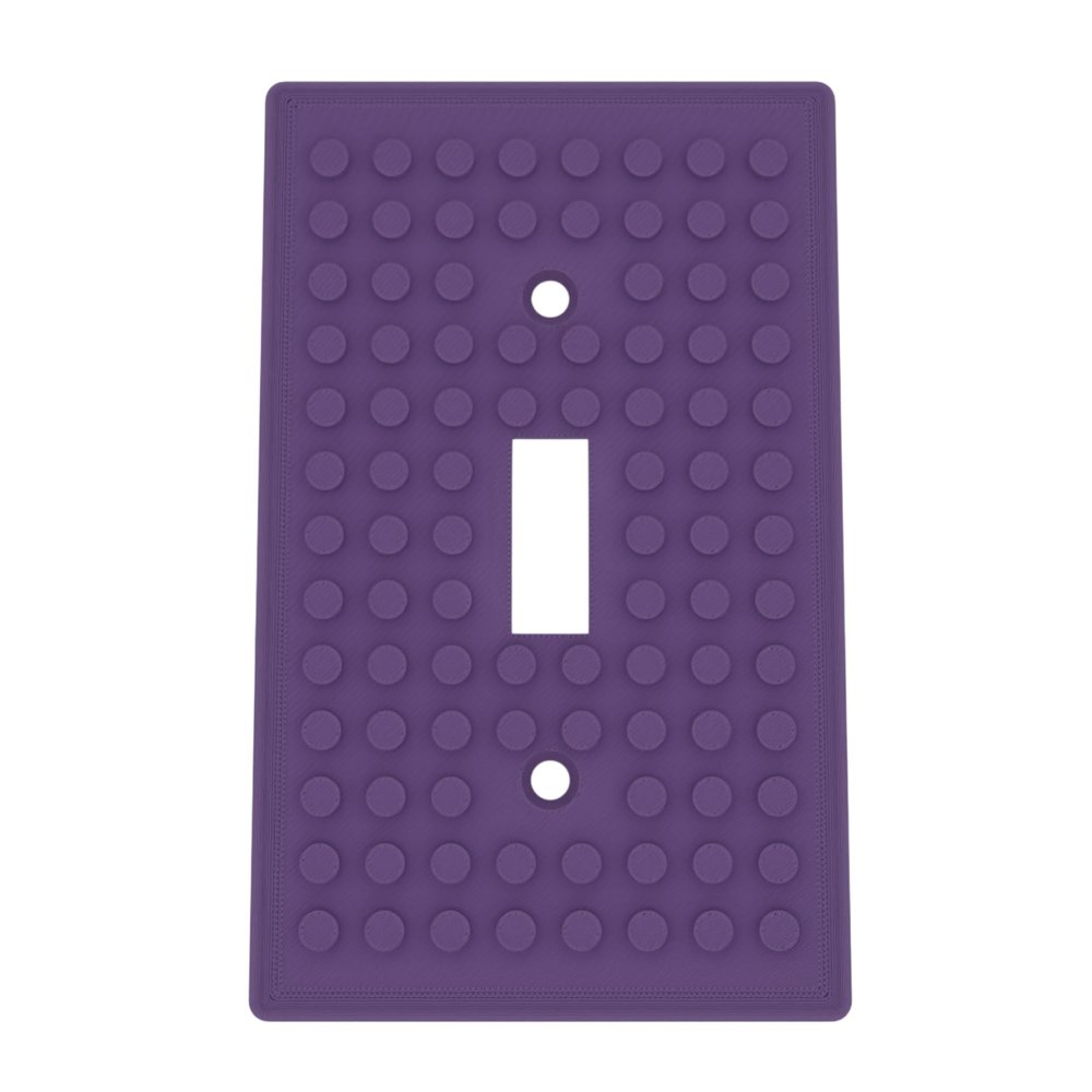 Building Brick Light Switch Cover Plate - Compatible with Standard Construction Blocks (Indigo Purple)