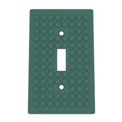 Building Brick Light Switch Cover Plate - Compatible with Standard Construction Blocks (Green (Gold Shimmer))