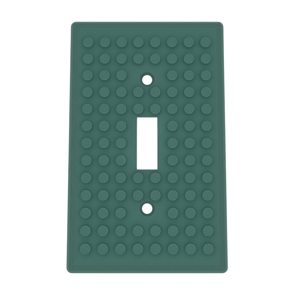 Building Brick Light Switch Cover Plate - Compatible with Standard Construction Blocks (Green (Gold Shimmer))