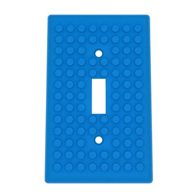 Building Brick Light Switch Cover Plate - Compatible with Standard Construction Blocks (Cyan)