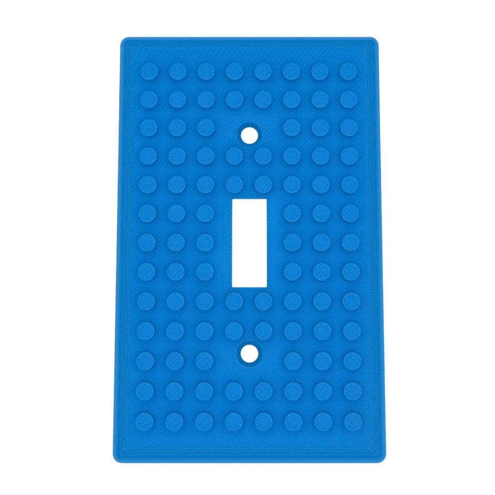 Building Brick Light Switch Cover Plate - Compatible with Standard Construction Blocks (Cyan)